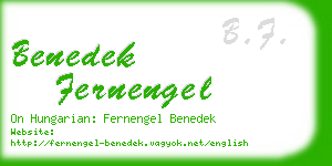 benedek fernengel business card